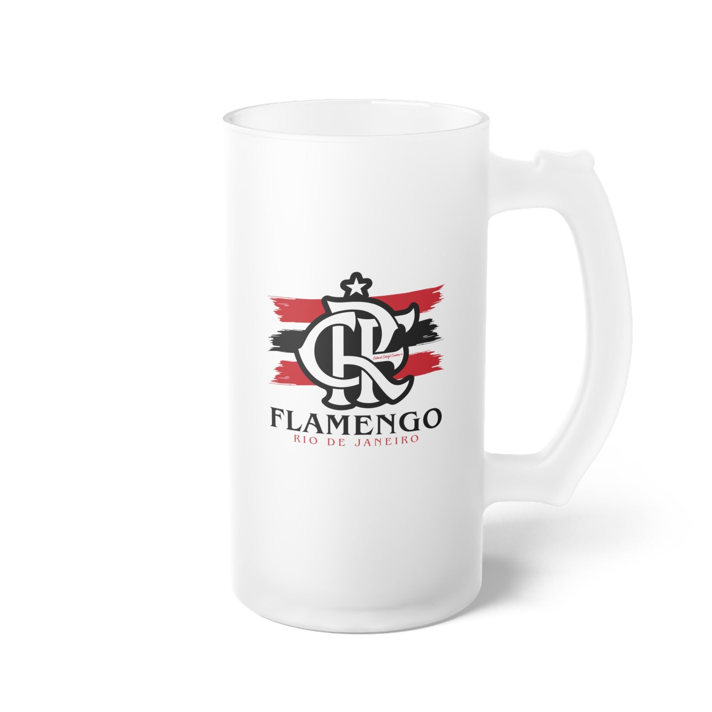 Brazilian Soccer Frosted Glass Beer Mug