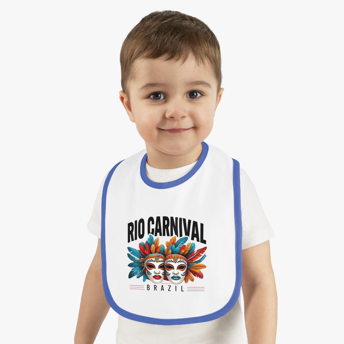 Rio de Janeiro Carnival Baby Contrast Trim Jersey Bib