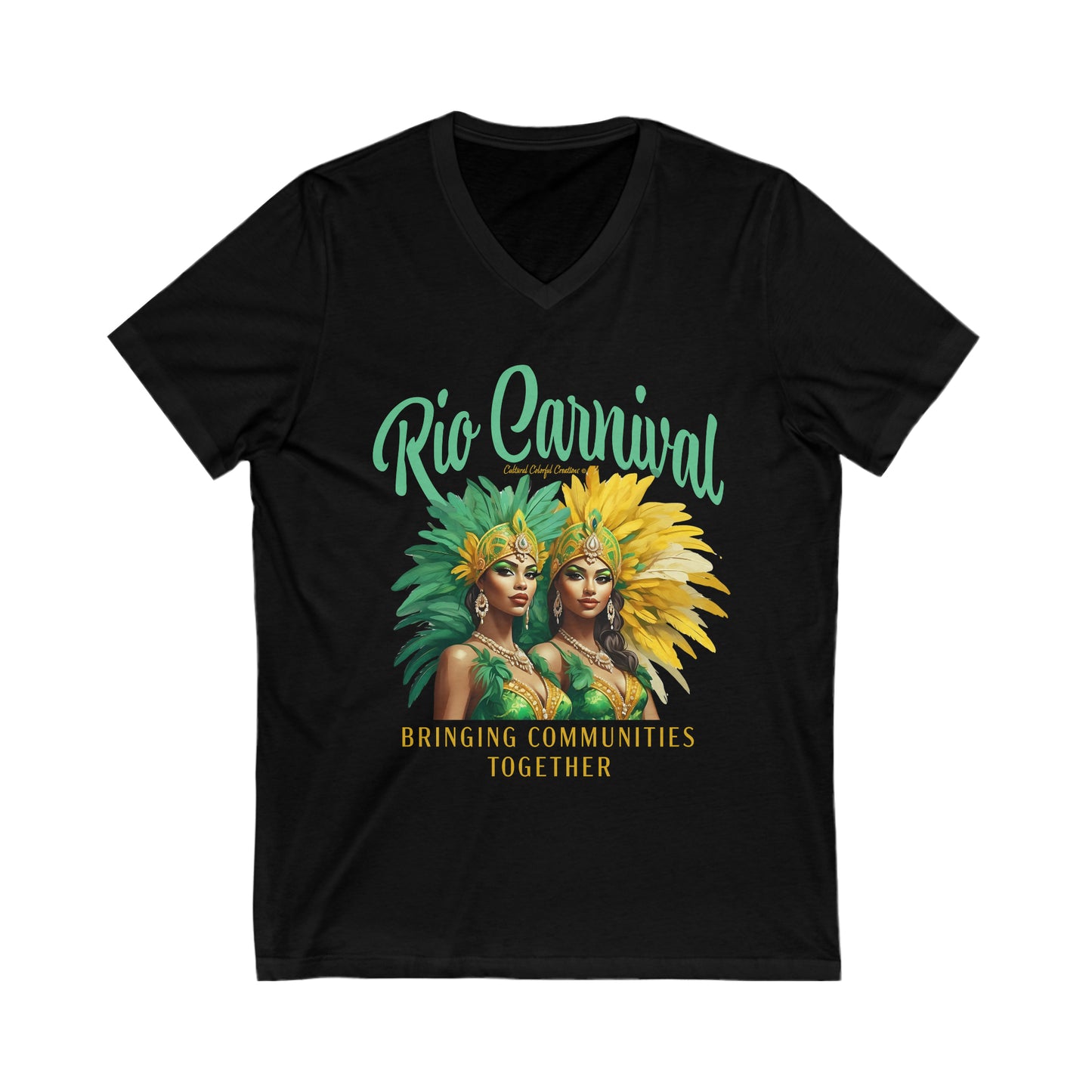 Rio de Janeiro Carnival Together Unisex Jersey Short Sleeve V-Neck Tee