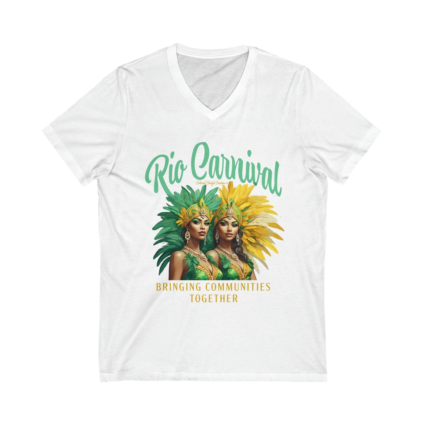 Rio de Janeiro Carnival Together Unisex Jersey Short Sleeve V-Neck Tee