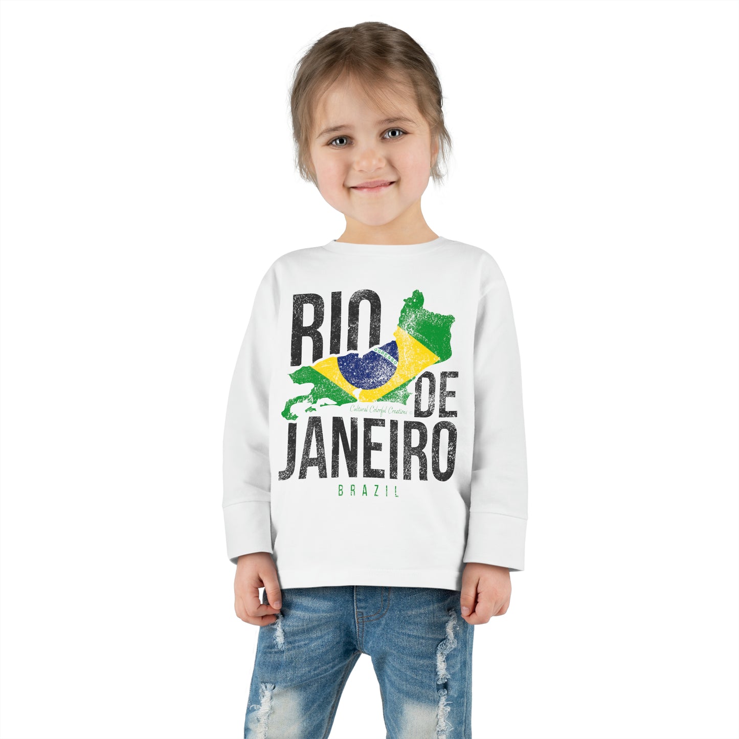 Brazil Flag Toddler Long Sleeve Tee