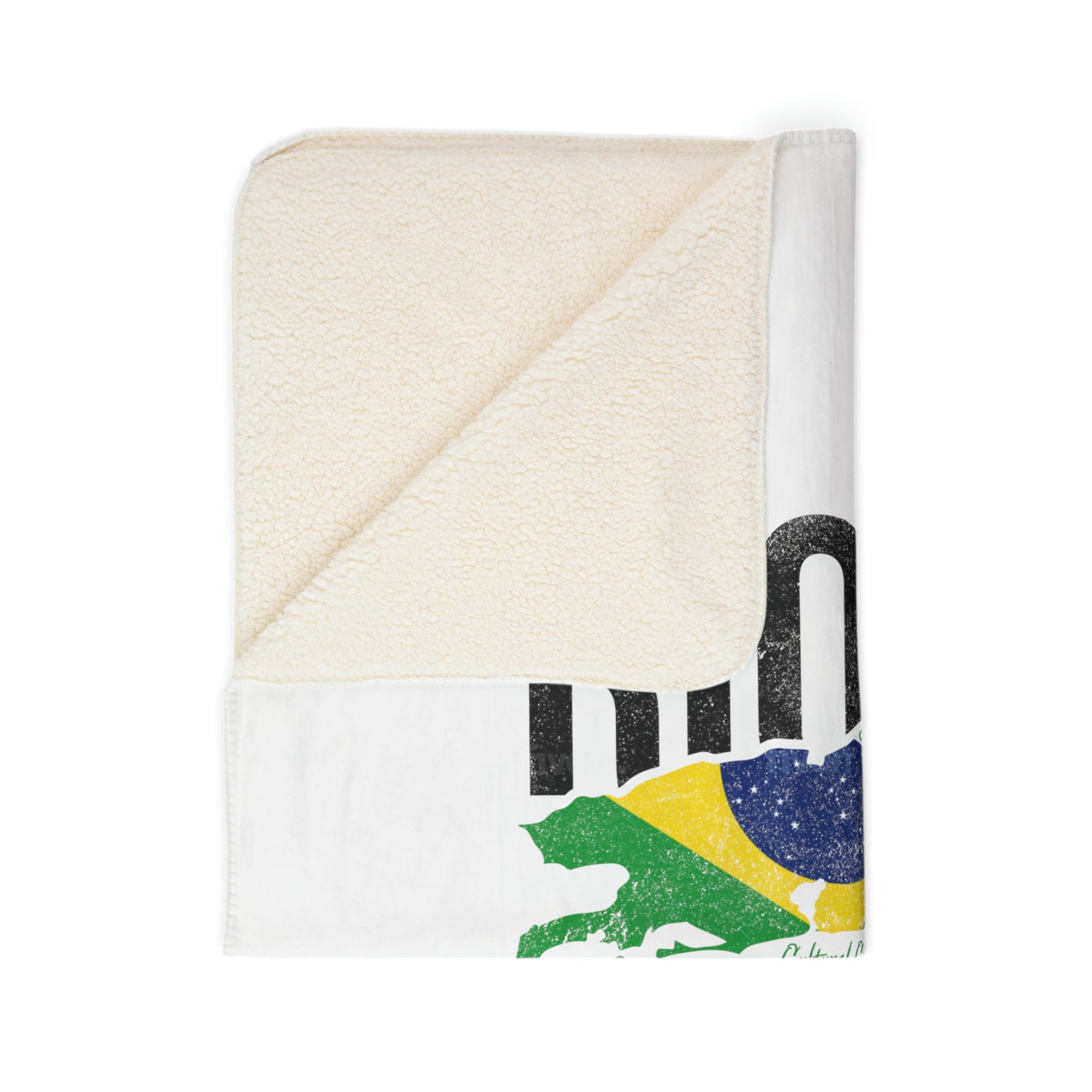 Brazil Flag Fleece Sherpa Blanket