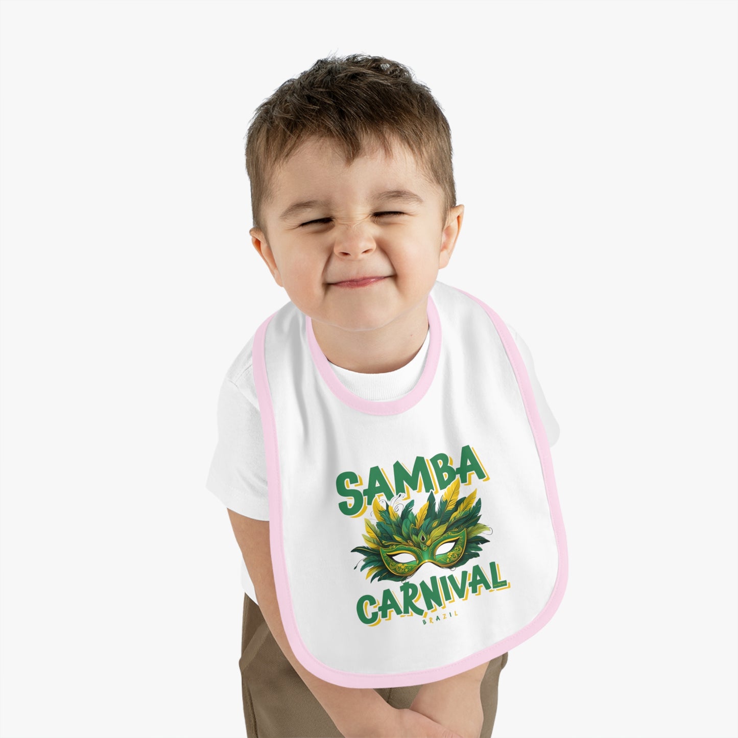 Samba Rio de Janeiro Carnival Baby Contrast Trim Jersey Bib