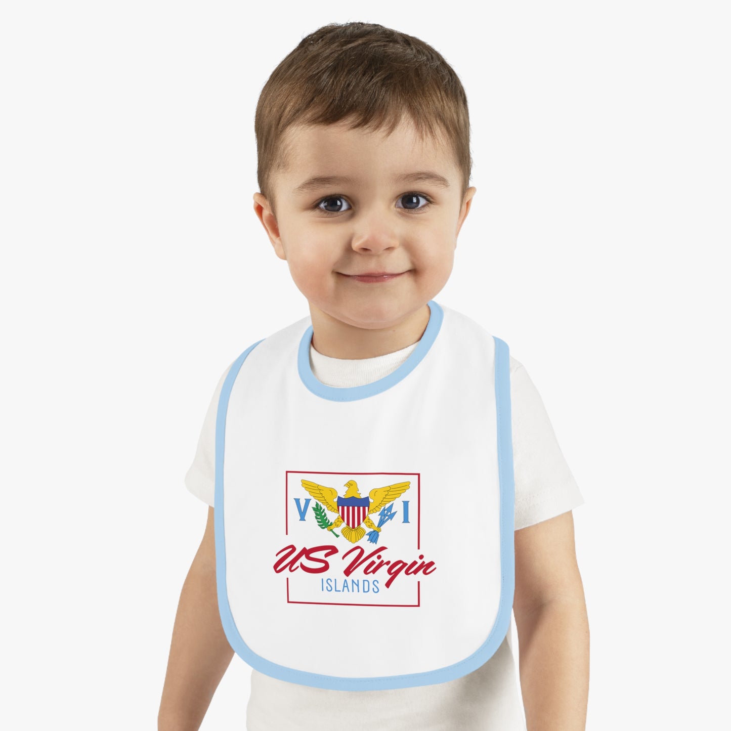 US Virgin Islands Baby Contrast Trim Jersey Bib