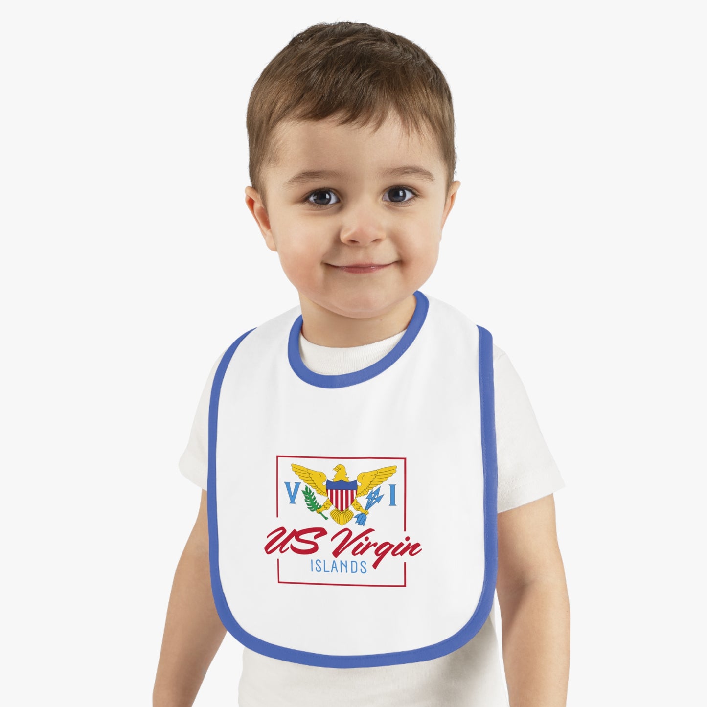 US Virgin Islands Baby Contrast Trim Jersey Bib