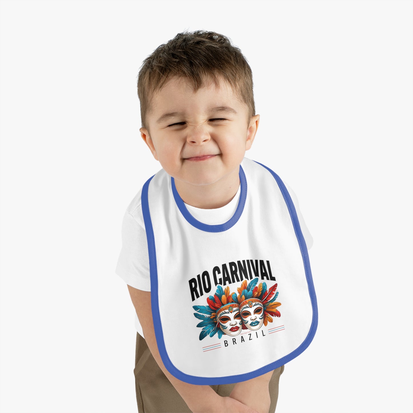 Rio de Janeiro Carnival Baby Contrast Trim Jersey Bib