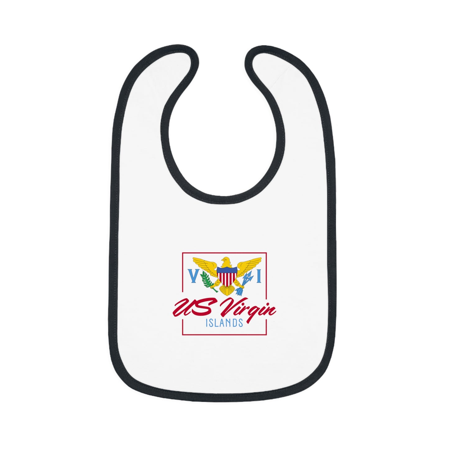 US Virgin Islands Baby Contrast Trim Jersey Bib