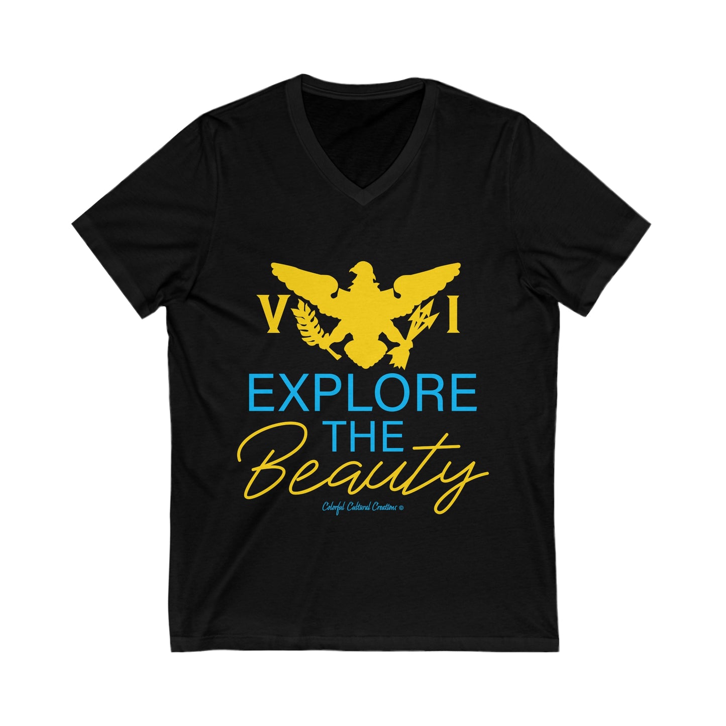 Explore the Beauty Unisex Jersey Short Sleeve V-Neck Tee