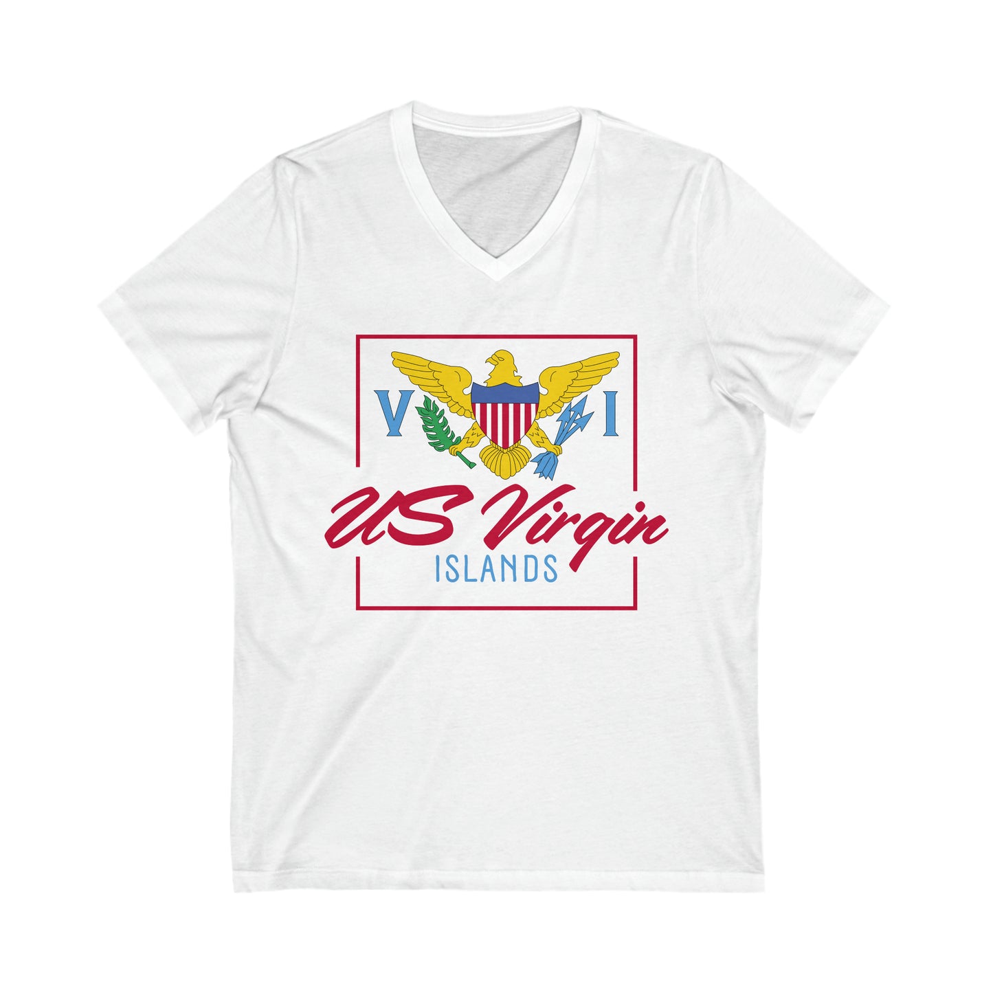 US Virgin Islands Unisex Jersey Short Sleeve V-Neck Tee