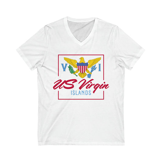 US Virgin Islands Unisex Jersey Short Sleeve V-Neck Tee