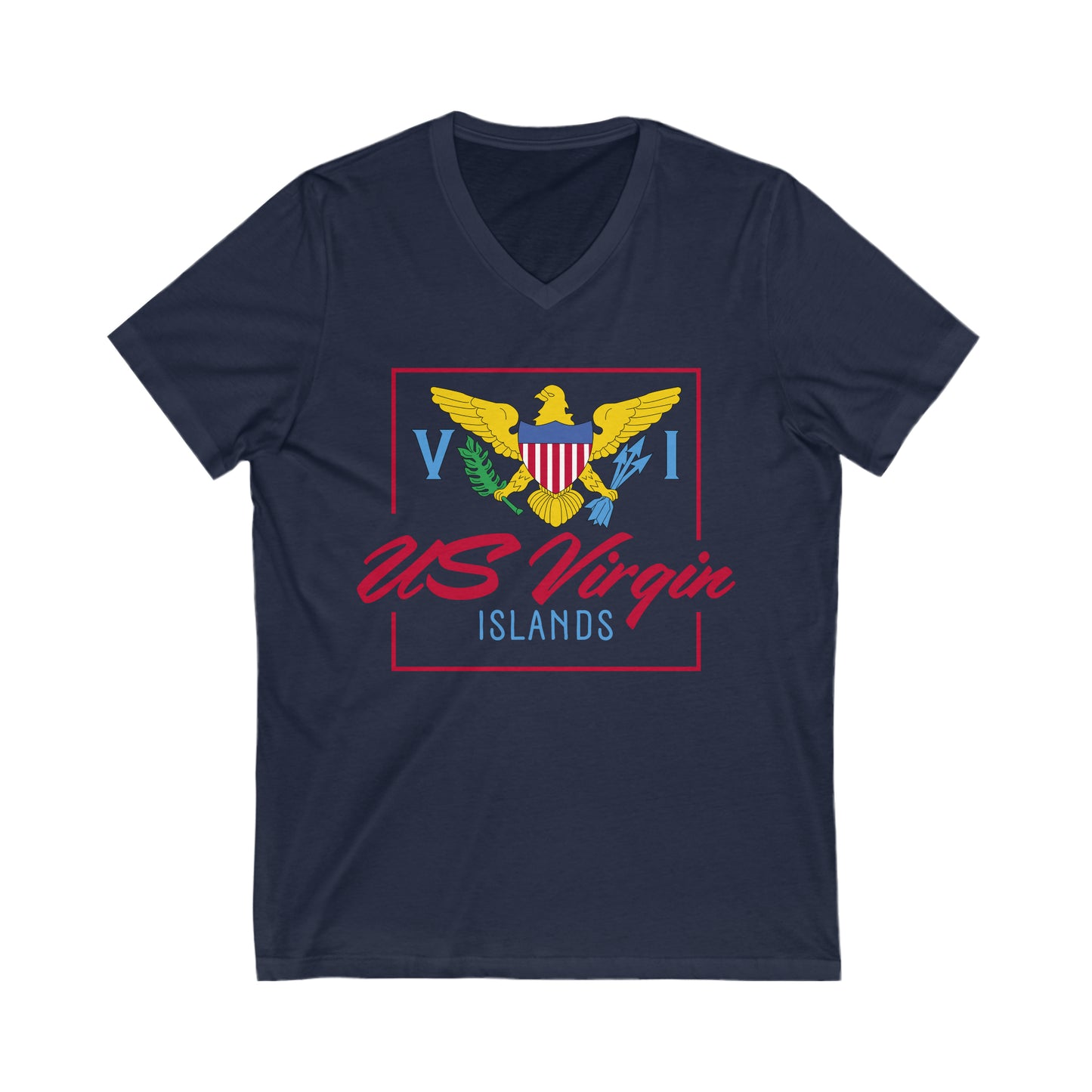 US Virgin Islands Unisex Jersey Short Sleeve V-Neck Tee